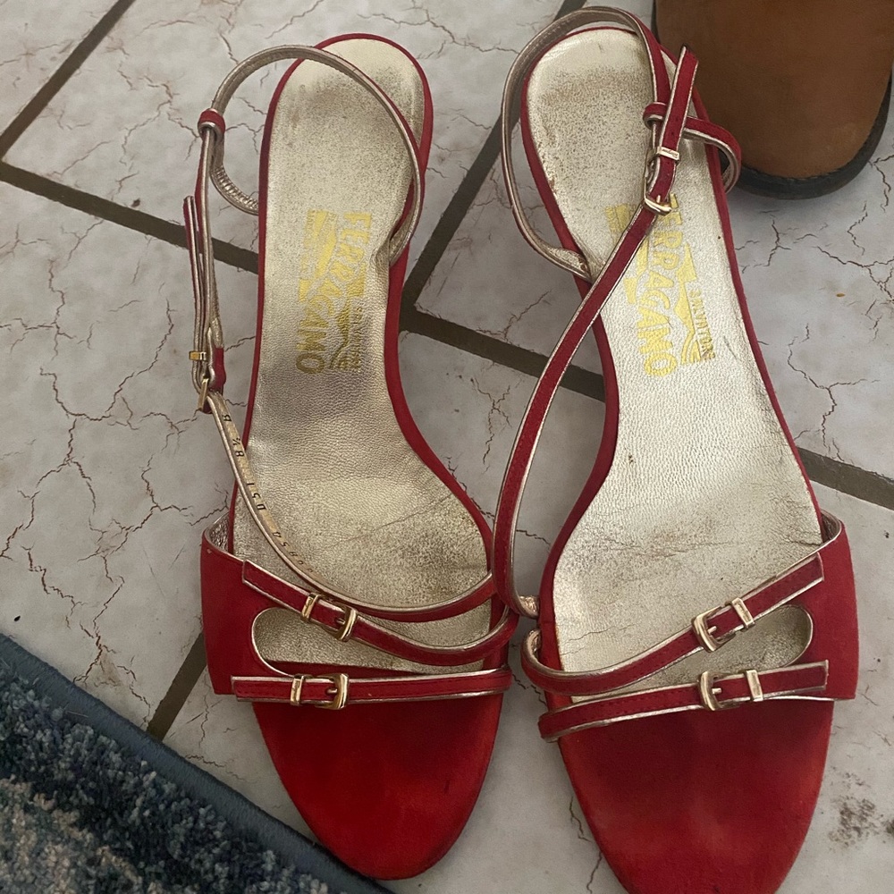 Red Salvatore Ferragamo florence heels